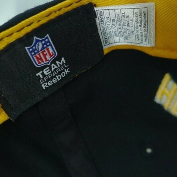 NFL Reebok Hat Cap Black Yellow Steelers Logo Adjustable Heinz Field 100% Cotton - Picture 4 of 4